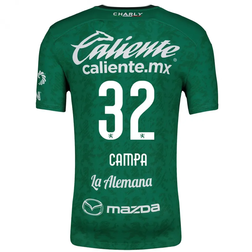 Danxen Niño Camiseta Ana Campa #32 Verde Blanco 1ª Equipación 2024/25 La Camisa México