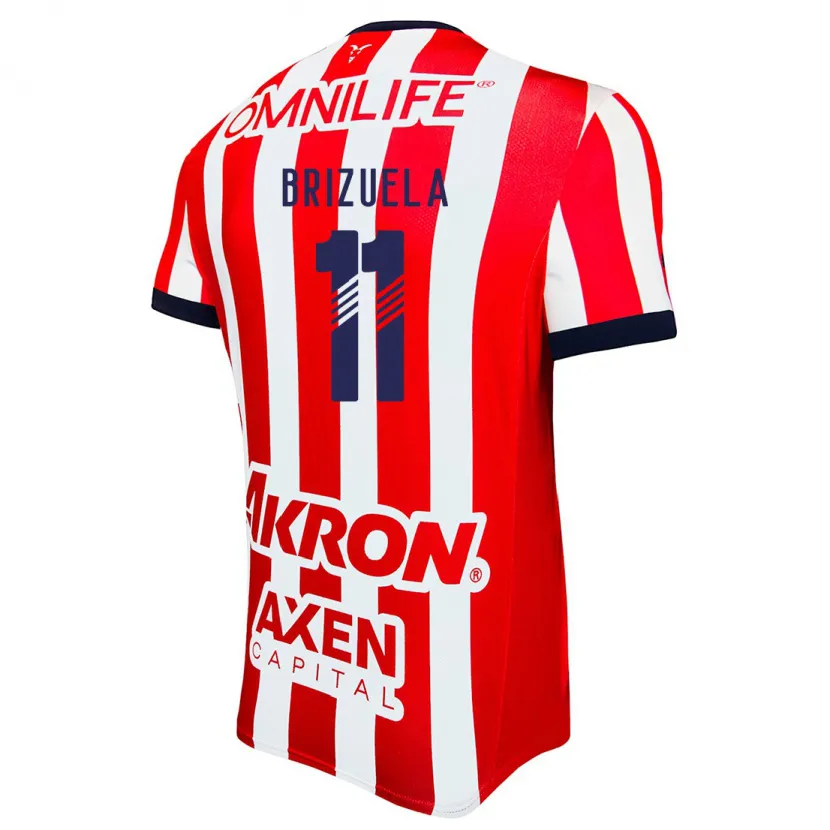 Danxen Niño Camiseta Isaác Brizuela #11 Rojo Blanco Azul 1ª Equipación 2024/25 La Camisa México