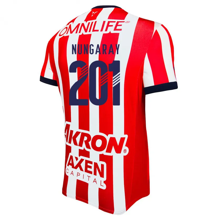 Danxen Niño Camiseta David Nungaray #201 Rojo Blanco Azul 1ª Equipación 2024/25 La Camisa México