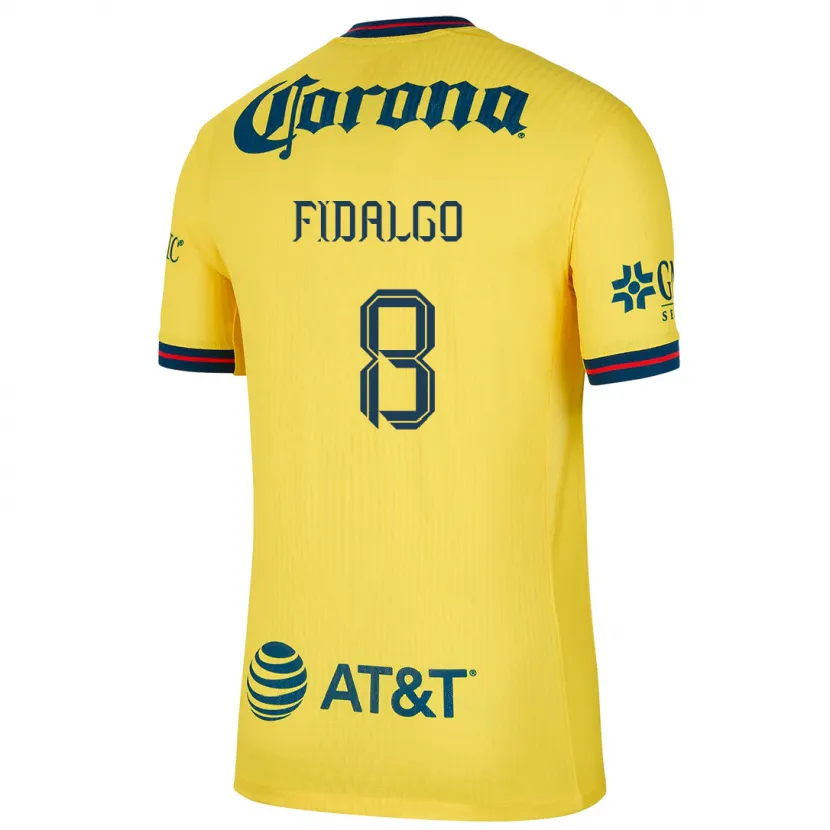 Danxen Niño Camiseta Álvaro Fidalgo #8 Amarillo Azul 1ª Equipación 2024/25 La Camisa México