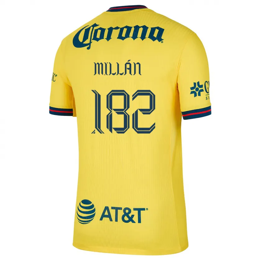 Danxen Niño Camiseta Daniel Millán #182 Amarillo Azul 1ª Equipación 2024/25 La Camisa México