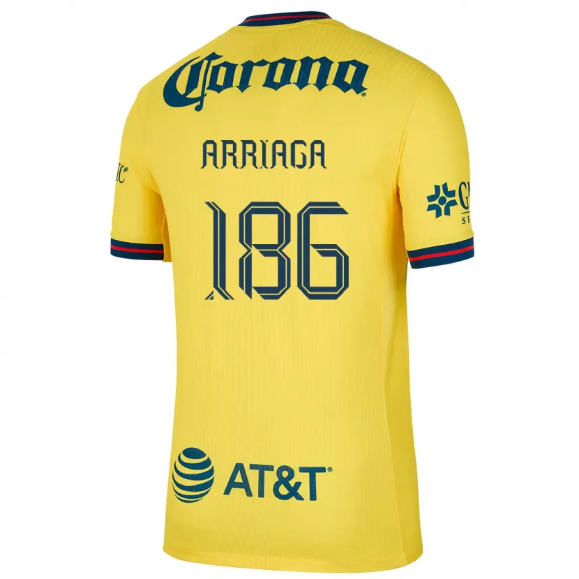 Danxen Niño Camiseta Diego Arriaga #186 Amarillo Azul 1ª Equipación 2024/25 La Camisa México