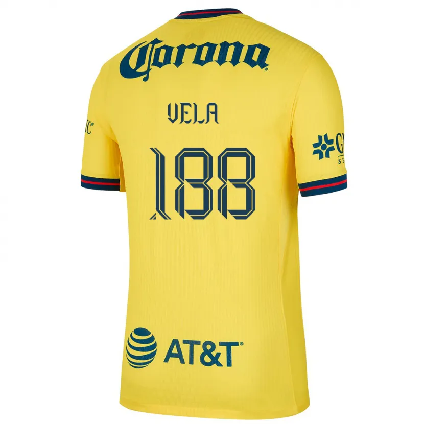 Danxen Niño Camiseta Christo Vela #188 Amarillo Azul 1ª Equipación 2024/25 La Camisa México