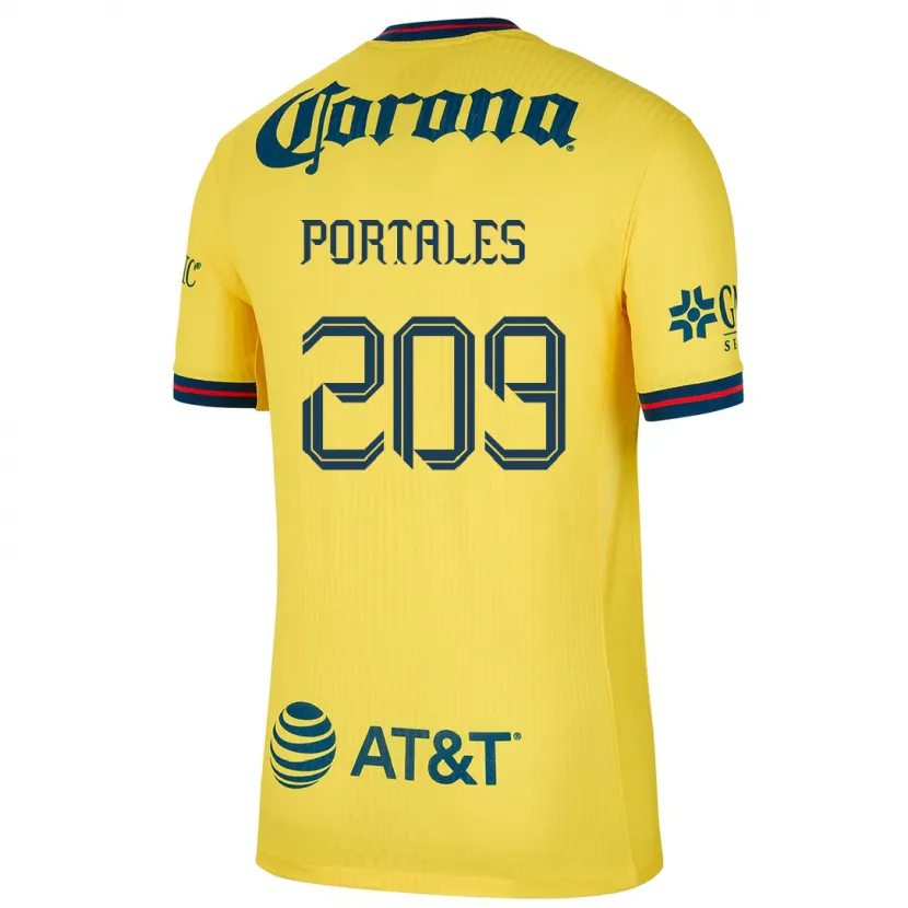 Danxen Niño Camiseta Walter Portales #209 Amarillo Azul 1ª Equipación 2024/25 La Camisa México