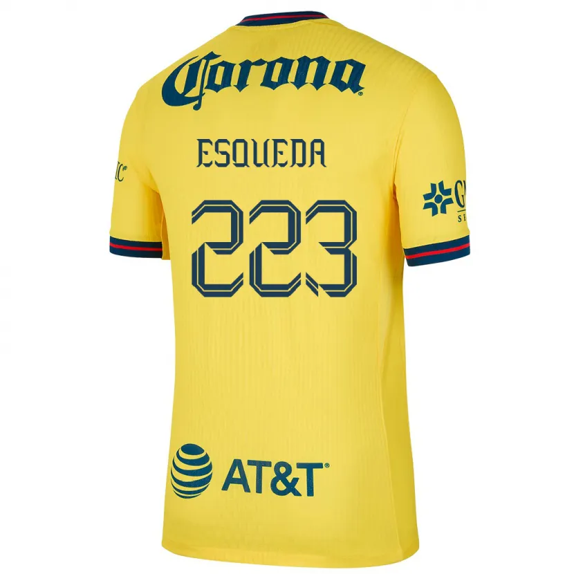 Danxen Niño Camiseta Diego Esqueda #223 Amarillo Azul 1ª Equipación 2024/25 La Camisa México