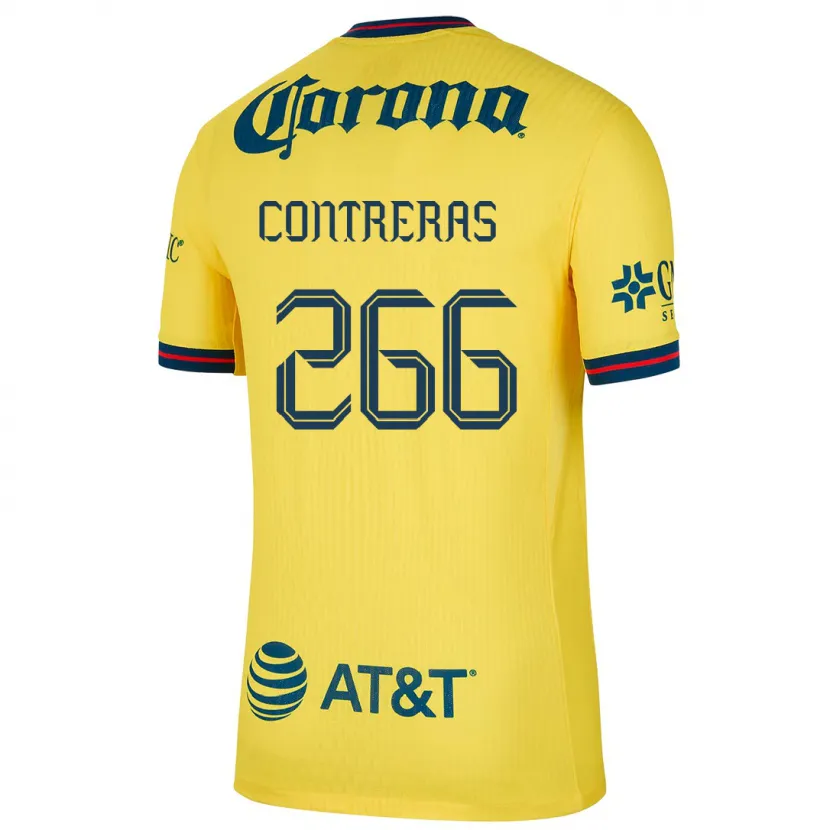 Danxen Niño Camiseta Ángel Contreras #266 Amarillo Azul 1ª Equipación 2024/25 La Camisa México