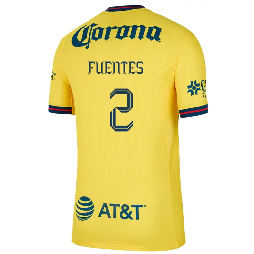 Danxen Niño Camiseta Luis Fuentes #2 Amarillo Azul 1ª Equipación 2024/25 La Camisa México