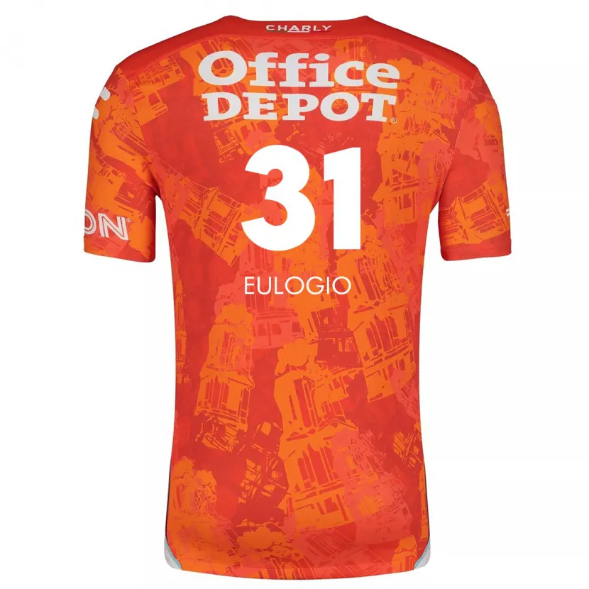 Danxen Niño Camiseta José Eulogio #31 Naranja Blanco 2ª Equipación 2024/25 La Camisa México