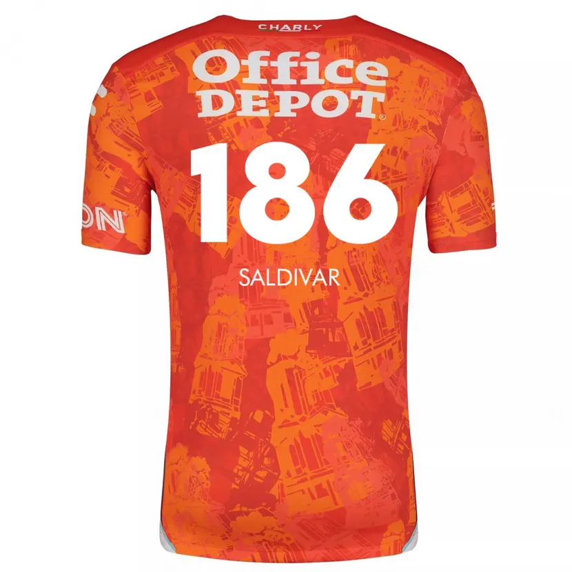 Danxen Niño Camiseta José Saldívar #186 Naranja Blanco 2ª Equipación 2024/25 La Camisa México