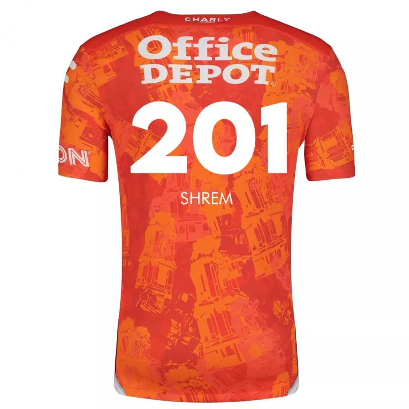 Danxen Niño Camiseta David Shrem #201 Naranja Blanco 2ª Equipación 2024/25 La Camisa México