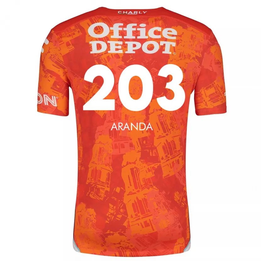 Danxen Niño Camiseta Juan Aranda #203 Naranja Blanco 2ª Equipación 2024/25 La Camisa México