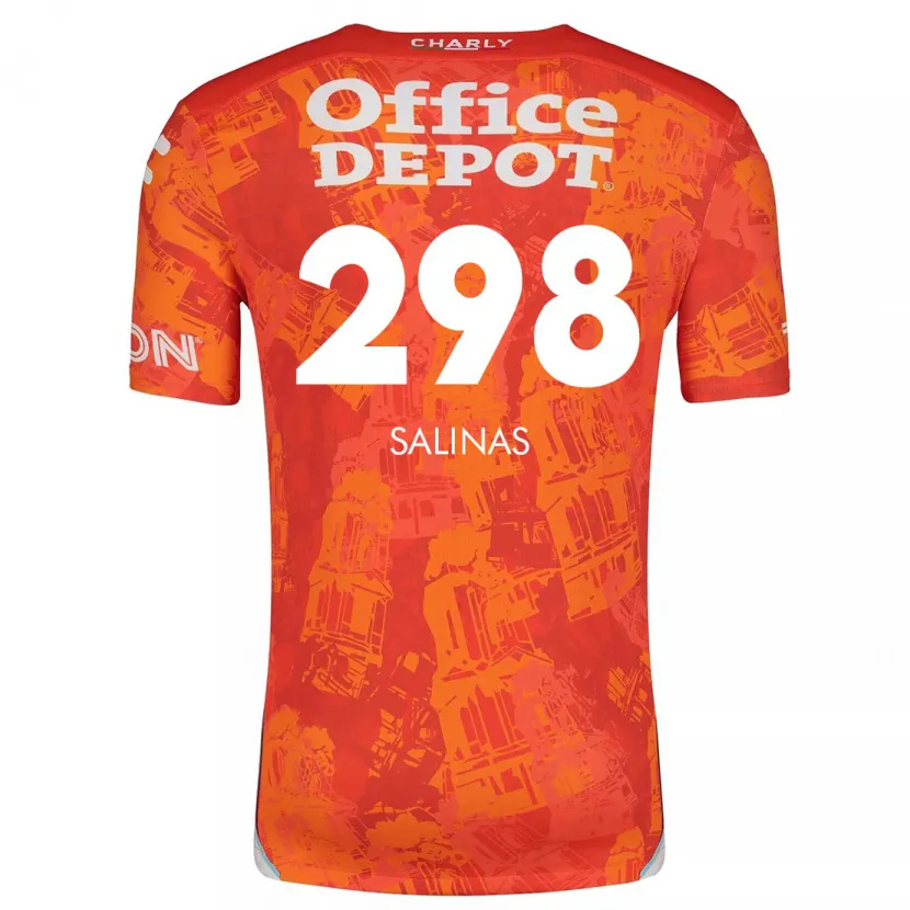 Danxen Niño Camiseta Jesús Salinas #298 Naranja Blanco 2ª Equipación 2024/25 La Camisa México