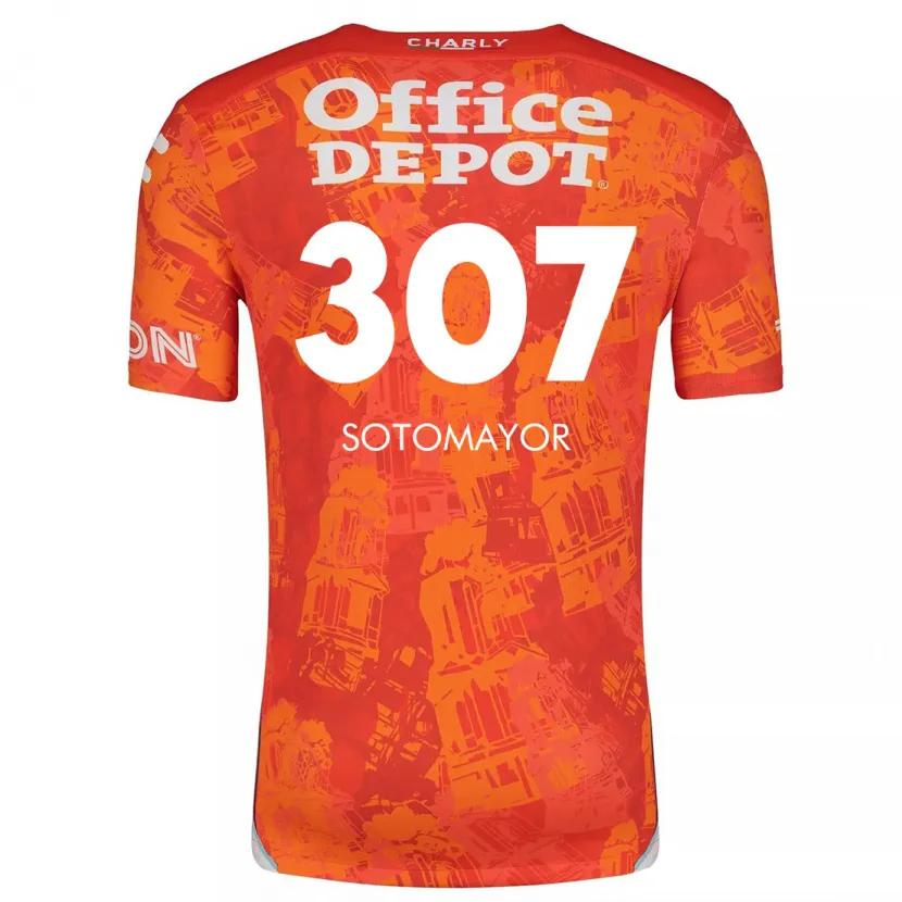 Danxen Niño Camiseta Jacob Sotomayor #307 Naranja Blanco 2ª Equipación 2024/25 La Camisa México