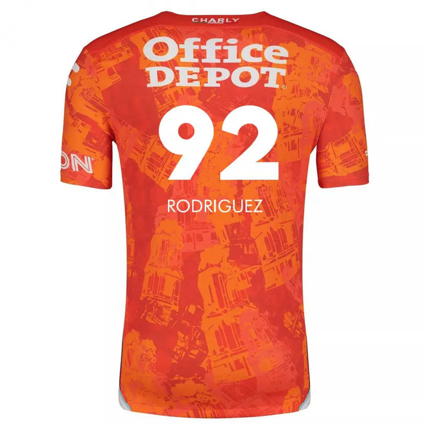 Danxen Niño Camiseta Sergio Rodríguez #92 Naranja Blanco 2ª Equipación 2024/25 La Camisa México