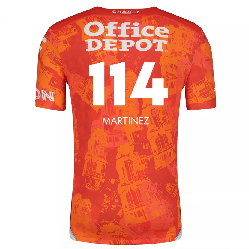 Danxen Niño Camiseta Jesús Martínez #114 Naranja Blanco 2ª Equipación 2024/25 La Camisa México
