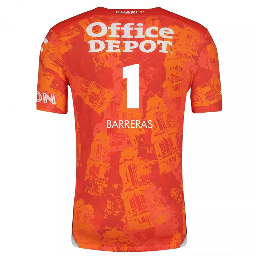 Danxen Niño Camiseta Esthefanny Barreras #1 Naranja Blanco 2ª Equipación 2024/25 La Camisa México