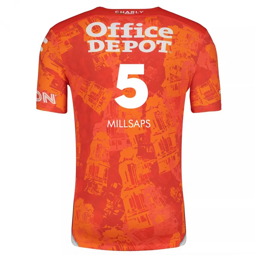 Danxen Niño Camiseta Vanessa Millsaps #5 Naranja Blanco 2ª Equipación 2024/25 La Camisa México
