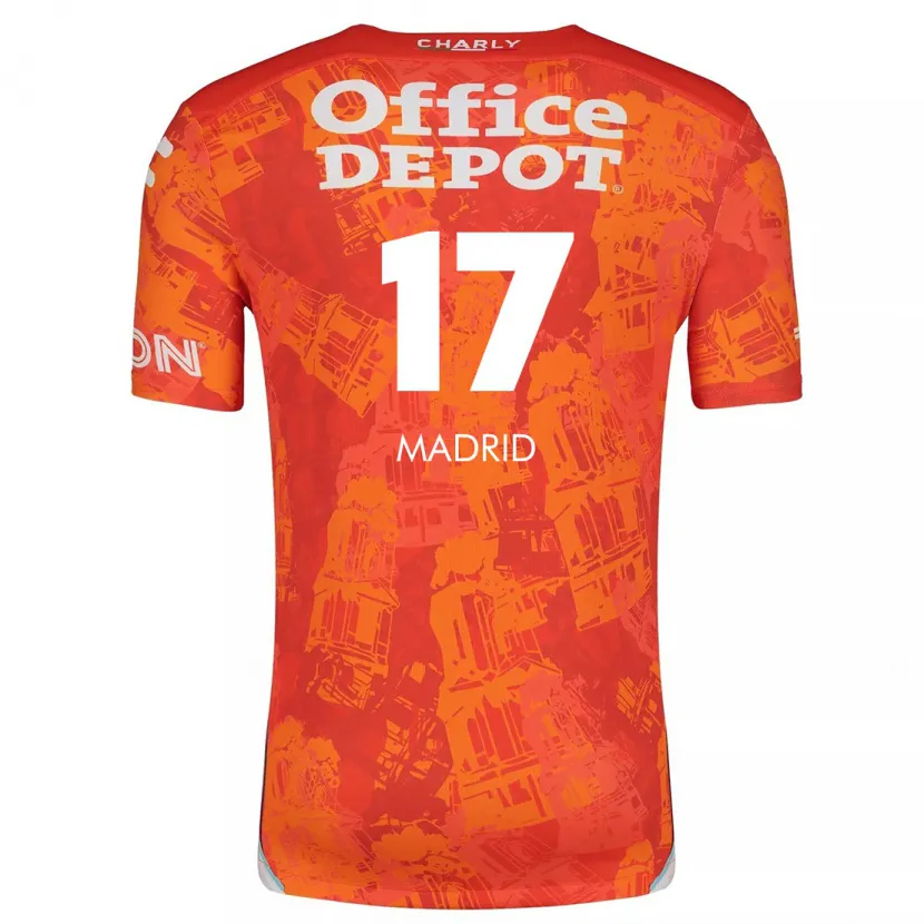 Danxen Niño Camiseta Yanín Madrid #17 Naranja Blanco 2ª Equipación 2024/25 La Camisa México