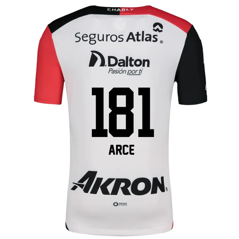 Danxen Niño Camiseta Edson Arce #181 Blanco Rojo Negro 2ª Equipación 2024/25 La Camisa México