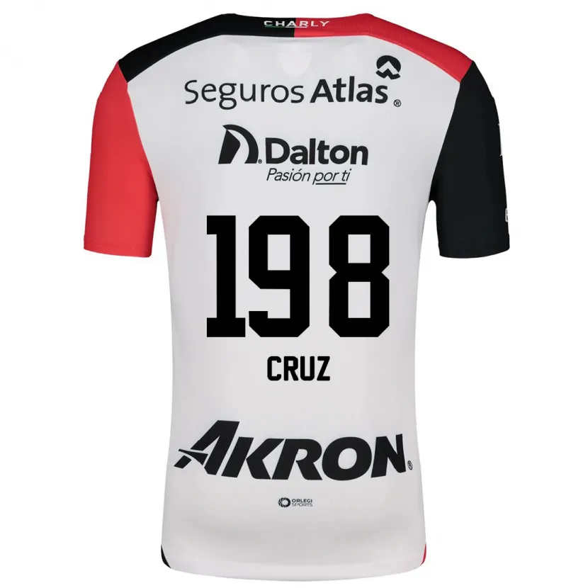 Danxen Niño Camiseta Carlos Cruz #198 Blanco Rojo Negro 2ª Equipación 2024/25 La Camisa México