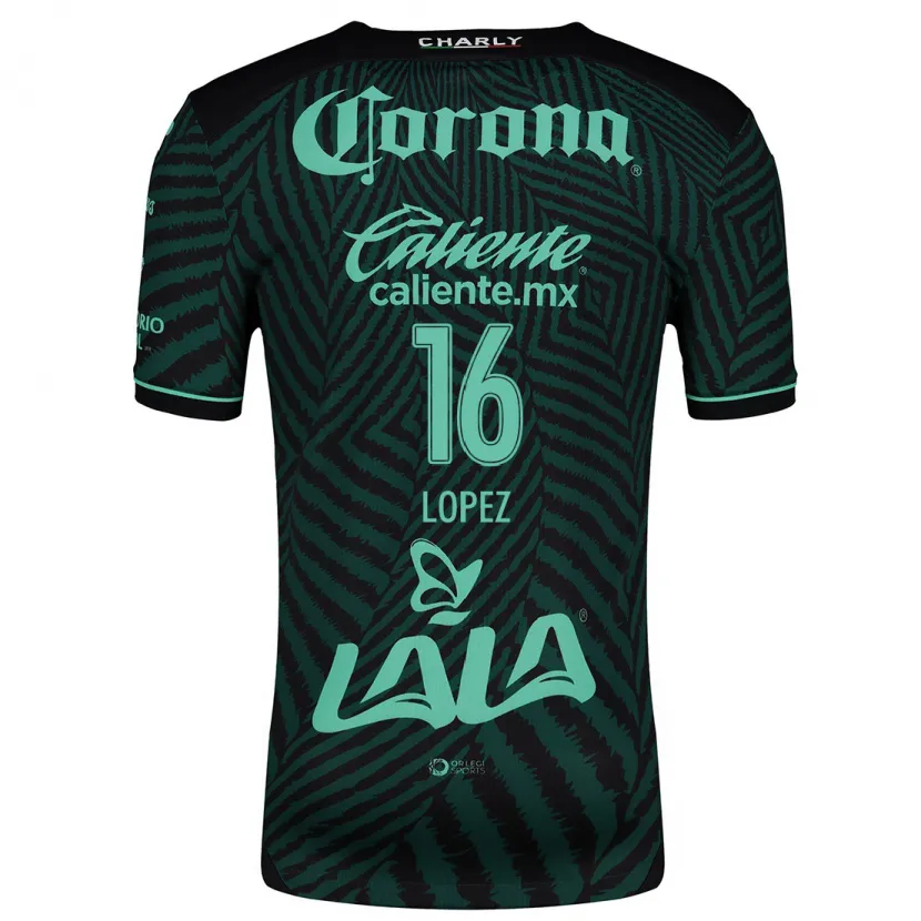 Danxen Niño Camiseta Aldo López #16 Verde Negro 2ª Equipación 2024/25 La Camisa México