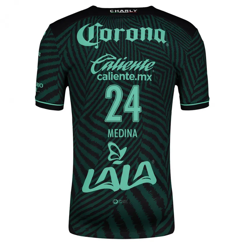 Danxen Niño Camiseta Diego Medina #24 Verde Negro 2ª Equipación 2024/25 La Camisa México