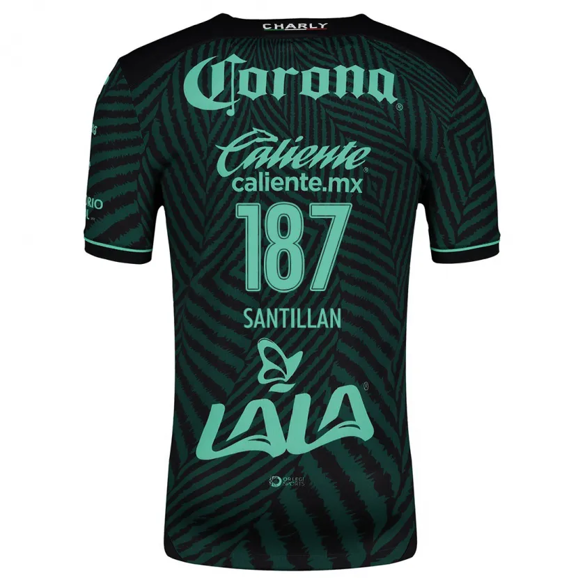 Danxen Niño Camiseta Emilio Santillán #187 Verde Negro 2ª Equipación 2024/25 La Camisa México