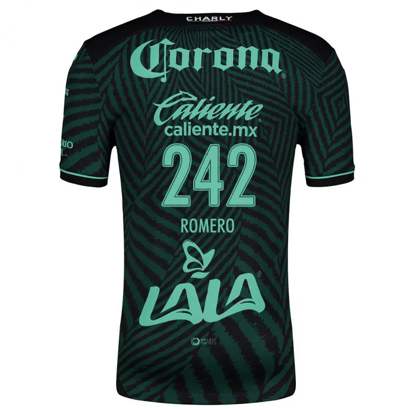 Danxen Niño Camiseta Ángel Romero #242 Verde Negro 2ª Equipación 2024/25 La Camisa México