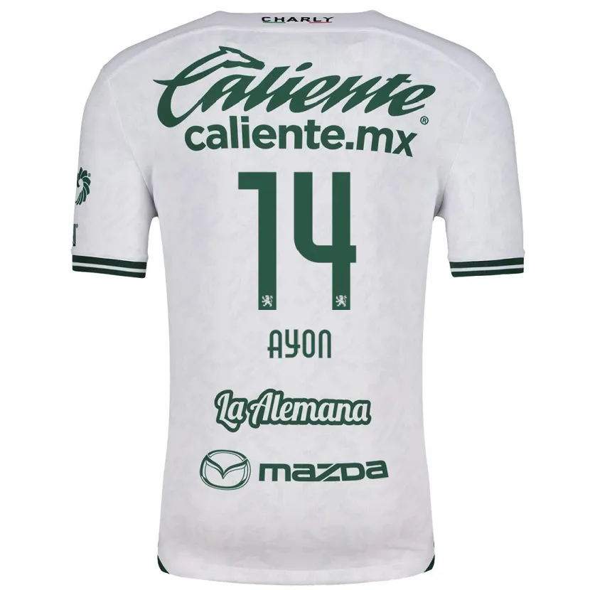 Danxen Niño Camiseta Ettson Ayón #14 Blanco Verde 2ª Equipación 2024/25 La Camisa México