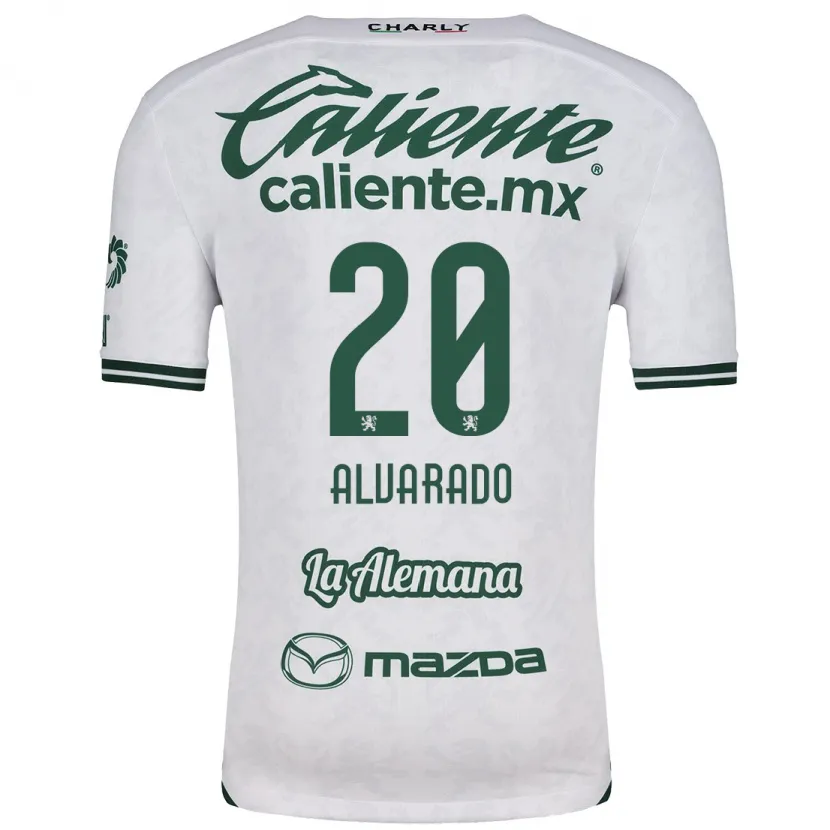 Danxen Niño Camiseta Alfonso Alvarado #20 Blanco Verde 2ª Equipación 2024/25 La Camisa México