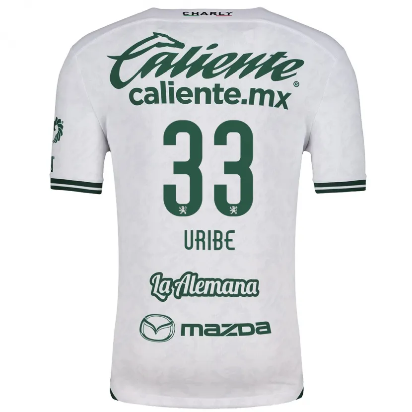 Danxen Niño Camiseta Héctor Uribe #33 Blanco Verde 2ª Equipación 2024/25 La Camisa México