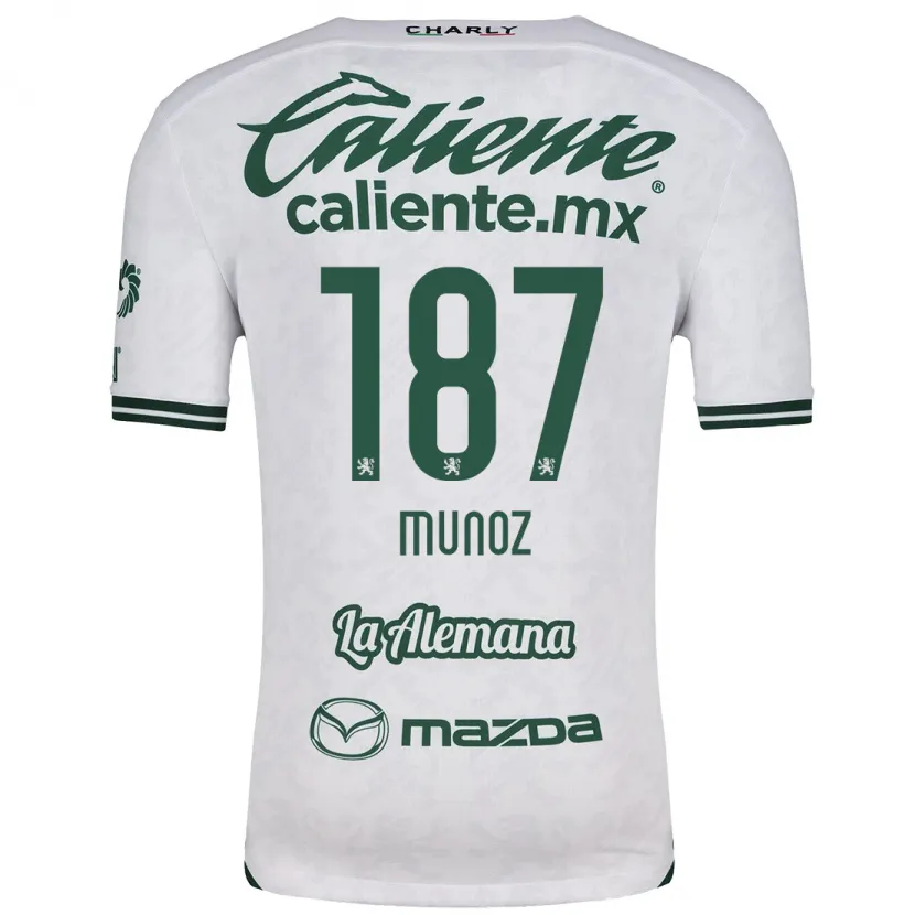 Danxen Niño Camiseta Diego Muñoz #187 Blanco Verde 2ª Equipación 2024/25 La Camisa México
