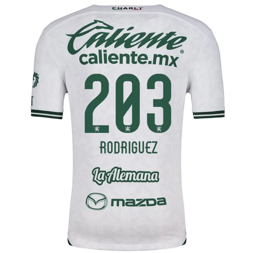 Danxen Niño Camiseta César Rodríguez #203 Blanco Verde 2ª Equipación 2024/25 La Camisa México