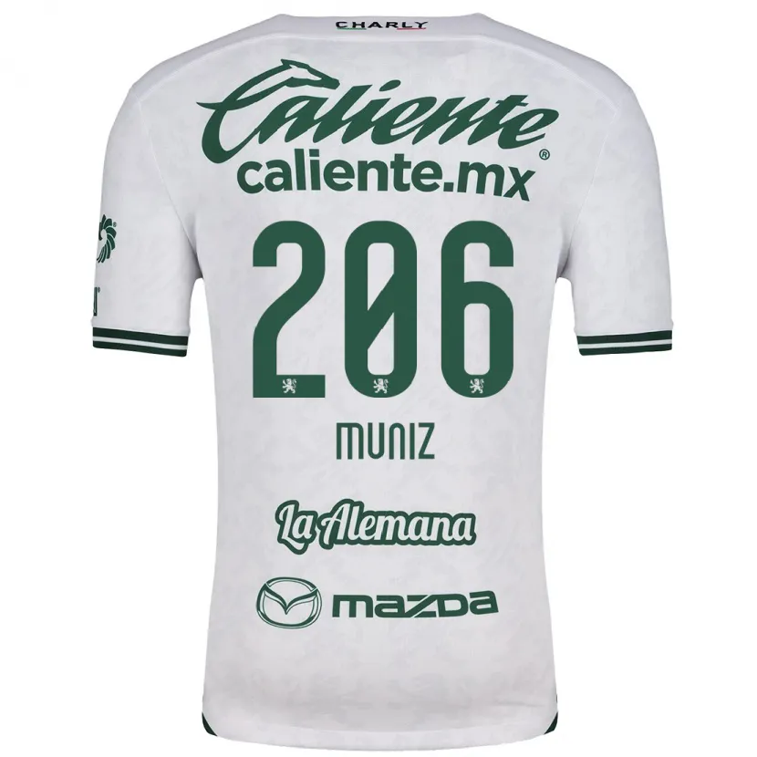 Danxen Niño Camiseta Isaác Muñíz #206 Blanco Verde 2ª Equipación 2024/25 La Camisa México