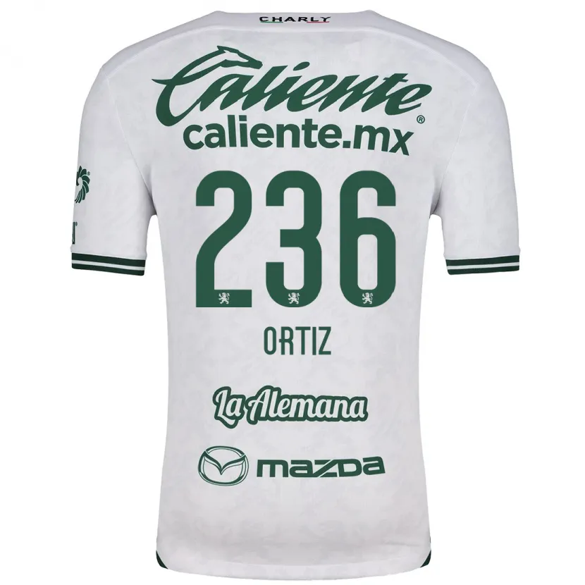Danxen Niño Camiseta Youssef Ortiz #236 Blanco Verde 2ª Equipación 2024/25 La Camisa México