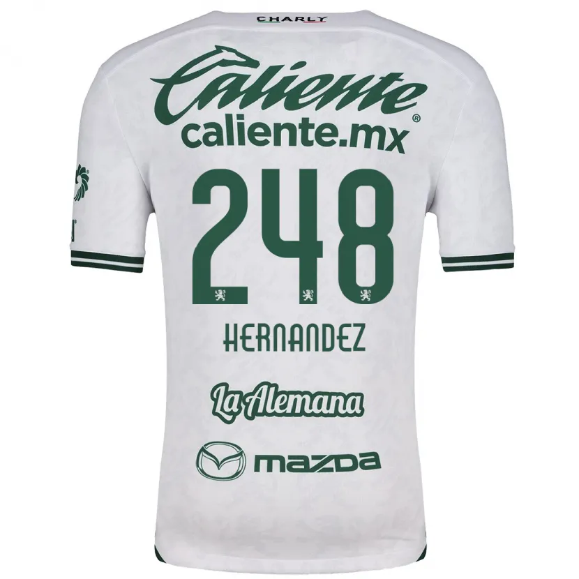 Danxen Niño Camiseta Fernando Hernández #248 Blanco Verde 2ª Equipación 2024/25 La Camisa México