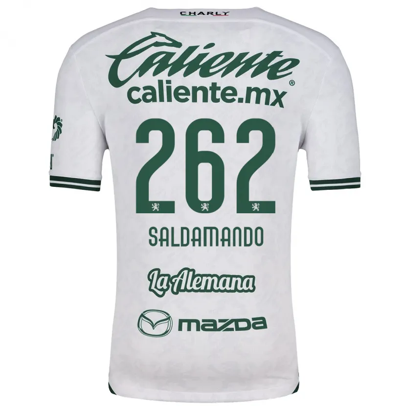 Danxen Niño Camiseta José Saldamando #262 Blanco Verde 2ª Equipación 2024/25 La Camisa México