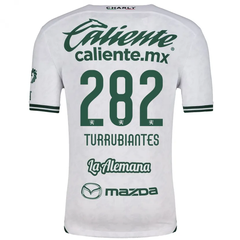 Danxen Niño Camiseta Abdon Turrubiantes #282 Blanco Verde 2ª Equipación 2024/25 La Camisa México