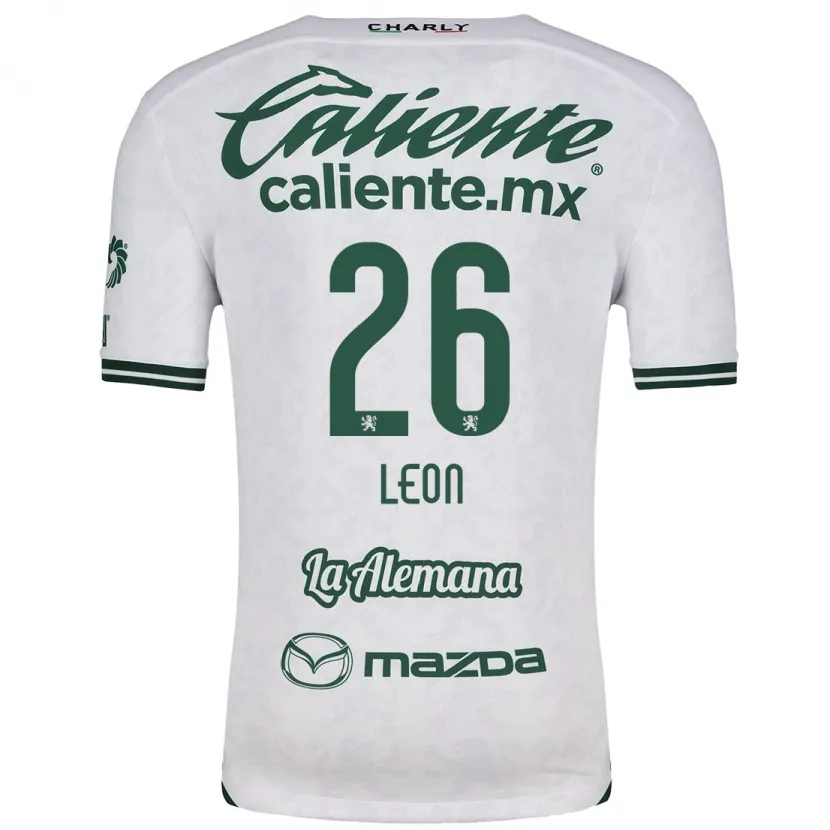Danxen Niño Camiseta Armando León #26 Blanco Verde 2ª Equipación 2024/25 La Camisa México