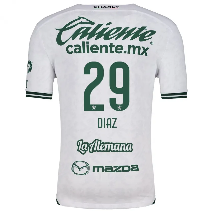 Danxen Niño Camiseta Kenia Díaz #29 Blanco Verde 2ª Equipación 2024/25 La Camisa México