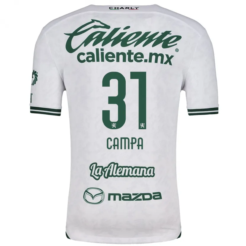 Danxen Niño Camiseta Marlyn Campa #31 Blanco Verde 2ª Equipación 2024/25 La Camisa México