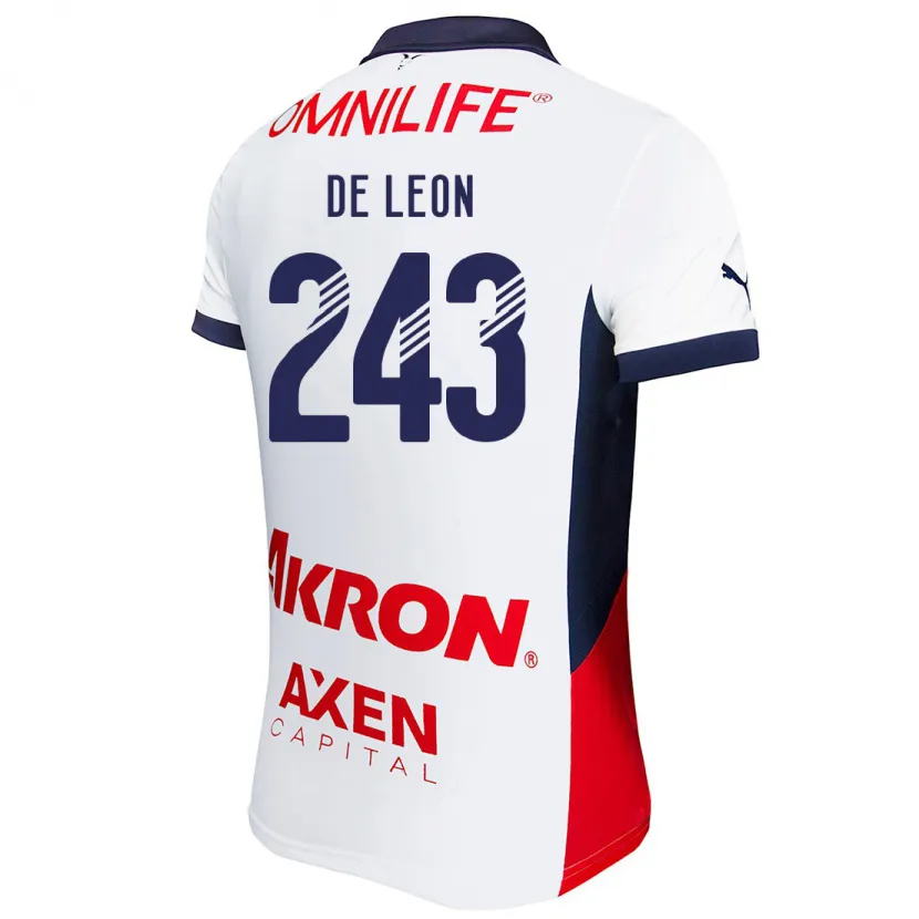 Danxen Niño Camiseta Jared De León #243 Blanco Rojo Azul 2ª Equipación 2024/25 La Camisa México