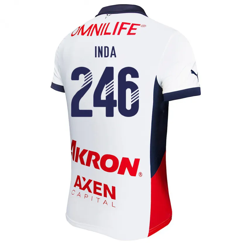 Danxen Niño Camiseta Samir Inda #246 Blanco Rojo Azul 2ª Equipación 2024/25 La Camisa México