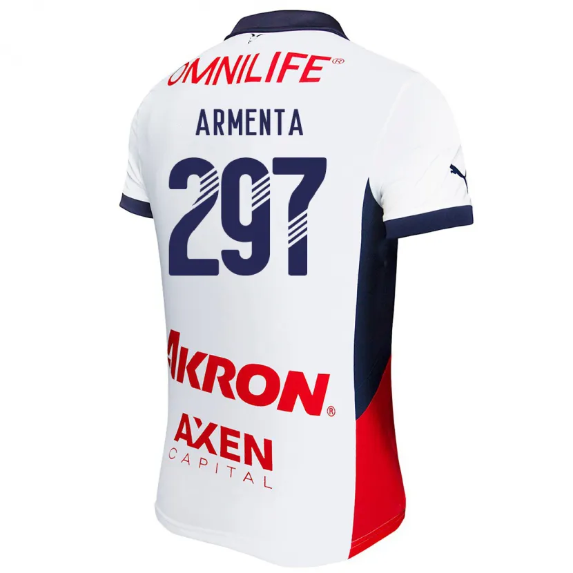 Danxen Niño Camiseta Deibith Armenta #297 Blanco Rojo Azul 2ª Equipación 2024/25 La Camisa México