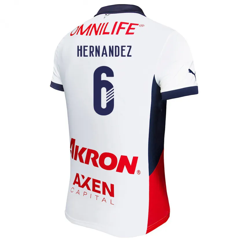 Danxen Niño Camiseta Ana Camila Hernández #6 Blanco Rojo Azul 2ª Equipación 2024/25 La Camisa México