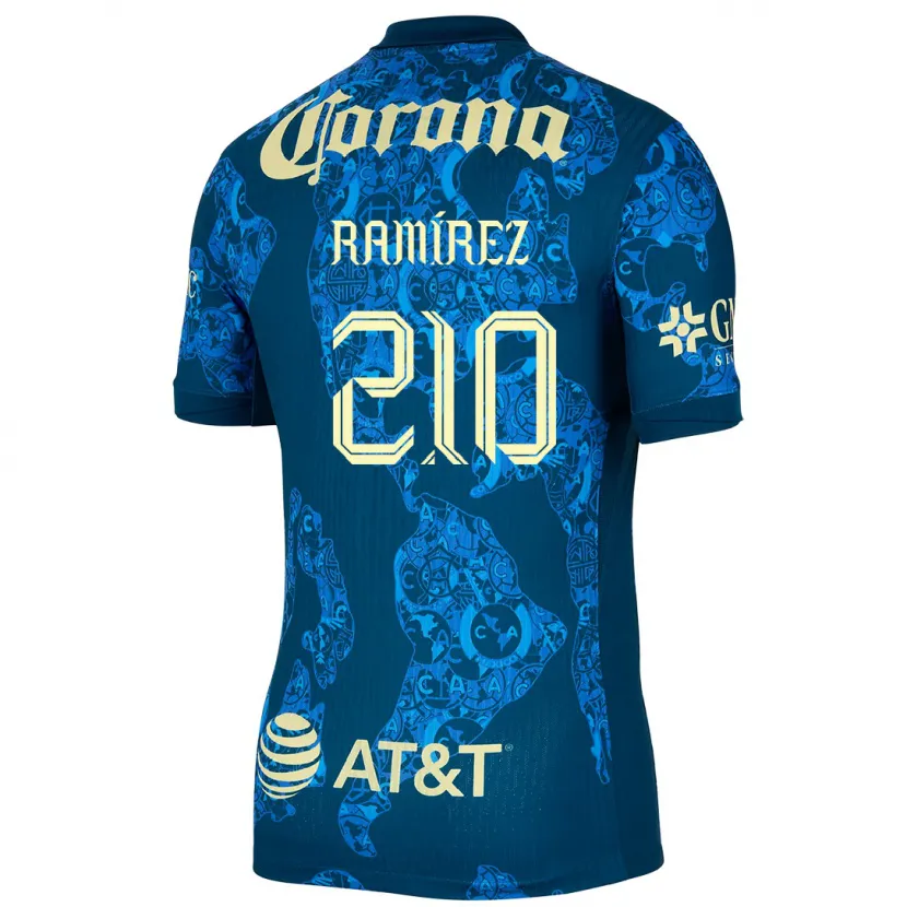 Danxen Niño Camiseta Miguel Ramírez #210 Azul Amarillo 2ª Equipación 2024/25 La Camisa México