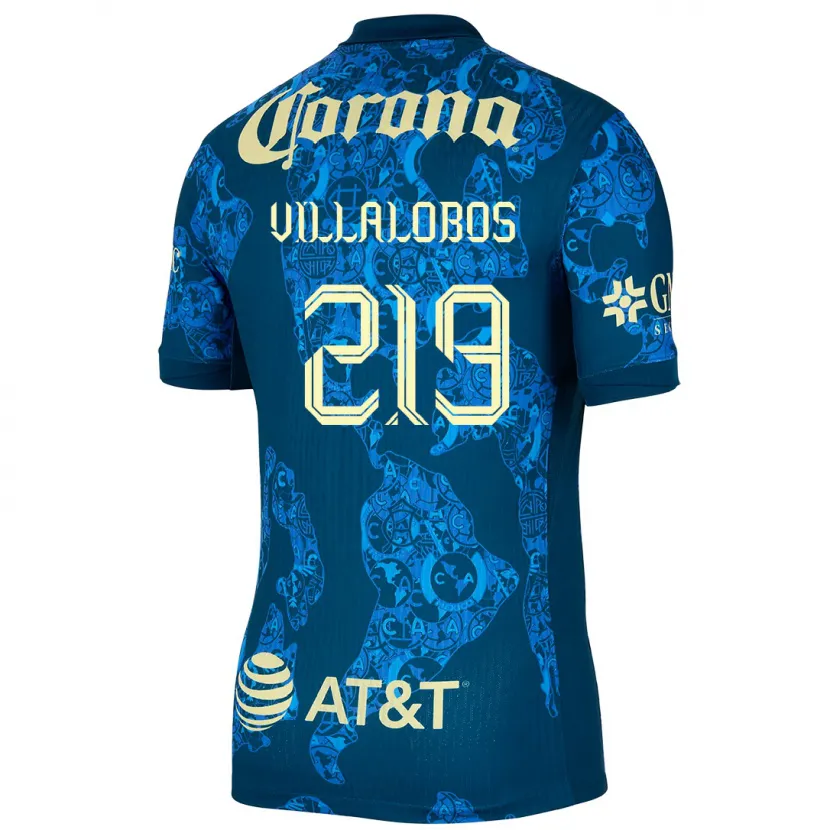 Danxen Niño Camiseta Patricio Villalobos #219 Azul Amarillo 2ª Equipación 2024/25 La Camisa México