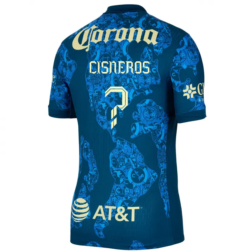 Danxen Niño Camiseta Vladimir Cisneros #0 Azul Amarillo 2ª Equipación 2024/25 La Camisa México