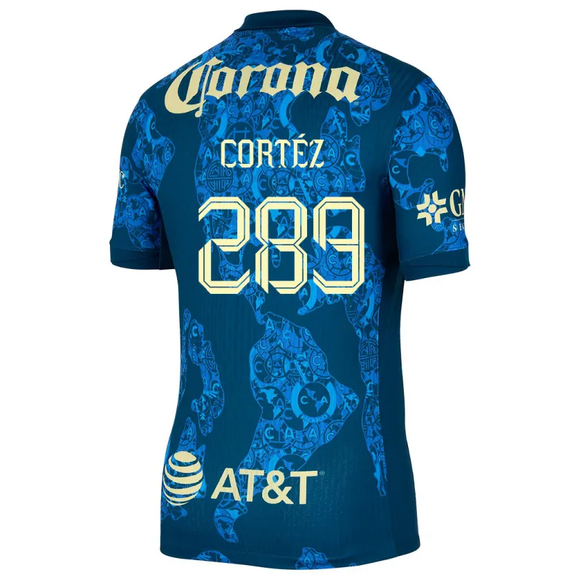 Danxen Niño Camiseta Guillermo Cortéz #289 Azul Amarillo 2ª Equipación 2024/25 La Camisa México