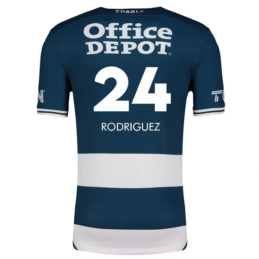 Danxen Hombre Camiseta Luis Rodríguez #24 Azul Blanco 1ª Equipación 2024/25 La Camisa México